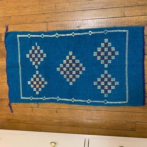Blue Moroccan Accent Rug - One of a Kind